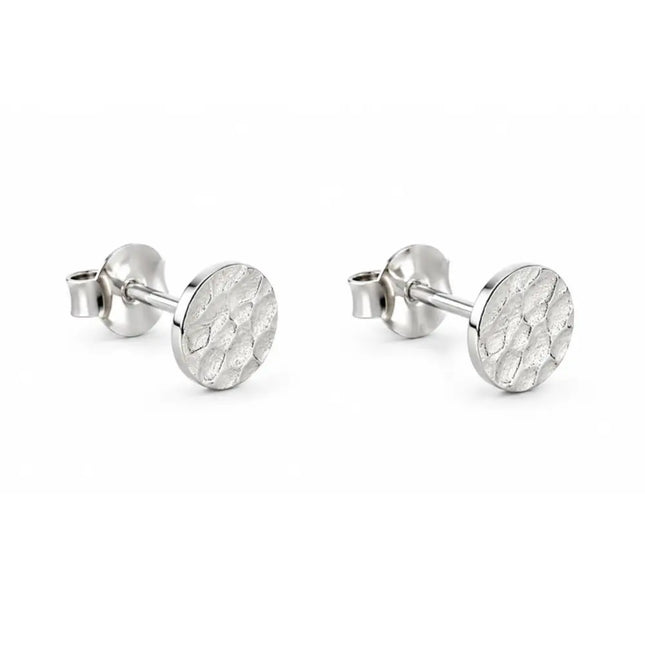 My Unique Style Hammered circle oorknopjes - 925 zilver