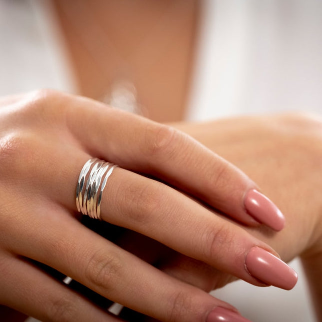 My Unique Style Hammered Line ring - 925 zilver