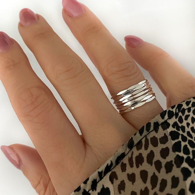 My Unique Style Hammered Line ring - 925 zilver