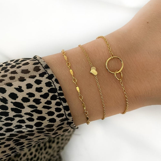 My Unique Style Hartjes Armband - gold plated