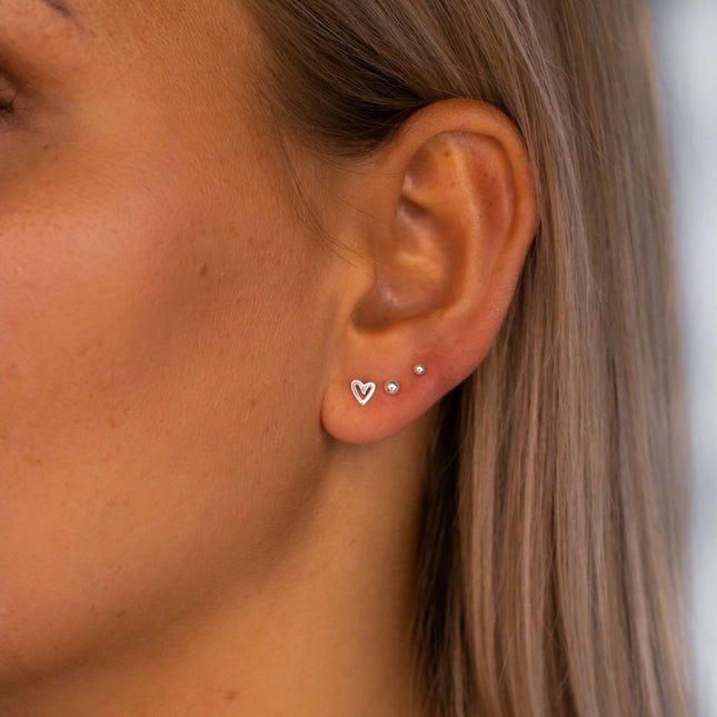 My Unique Style Hartjes oorknopjes - 925 zilver