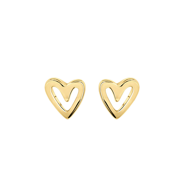 My Unique Style Hartjes oorknopjes - goldplated
