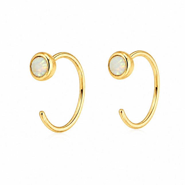 My Unique Style Hugging oorringetjes opal - goud