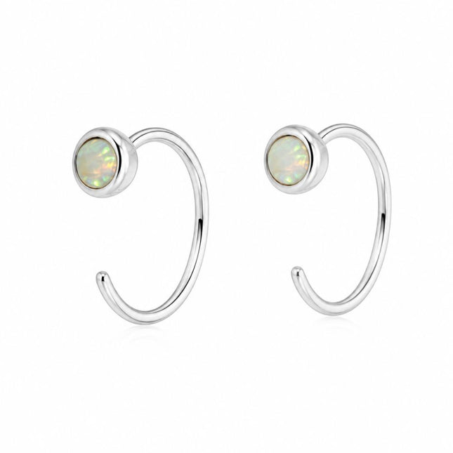 My Unique Style Hugging oorringetjes opal - zilver