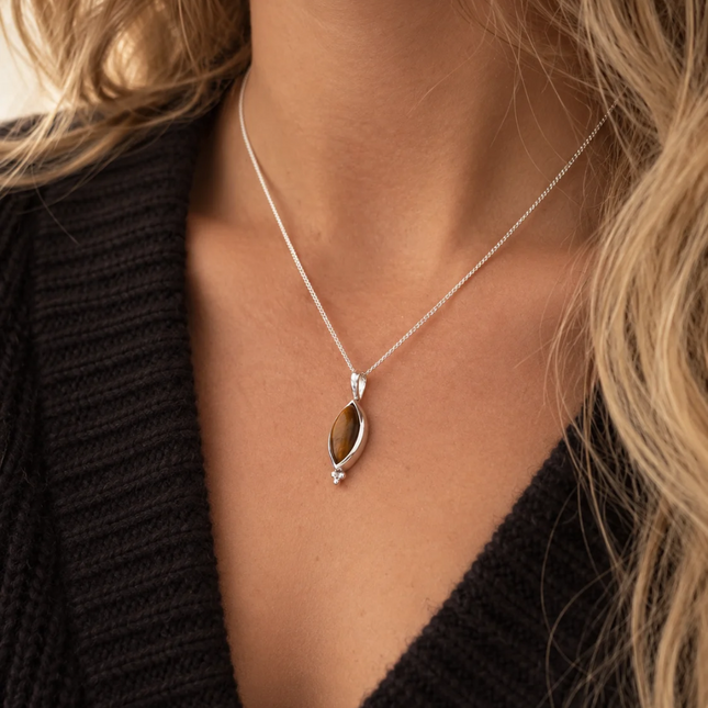My Unique Style Iris Tijgeroog ketting - 925 zilver