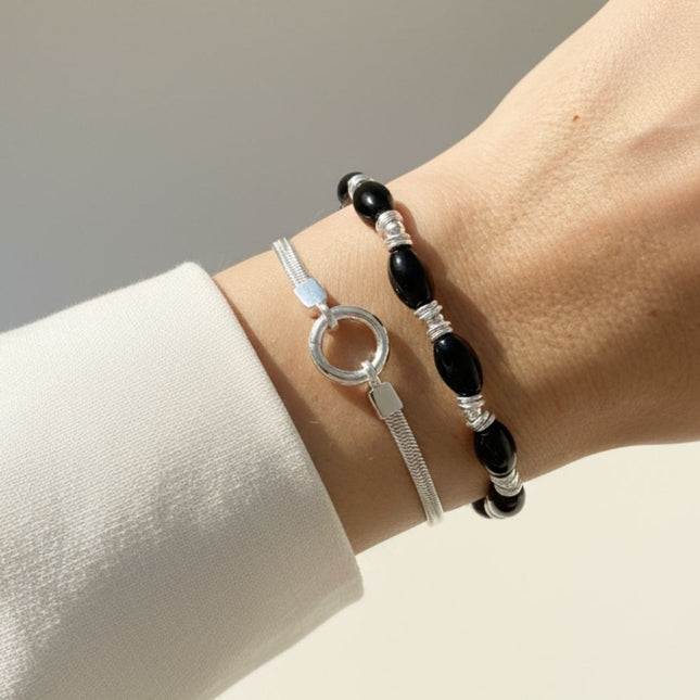 My Unique Style Juna Onyx armband - 925 zilver