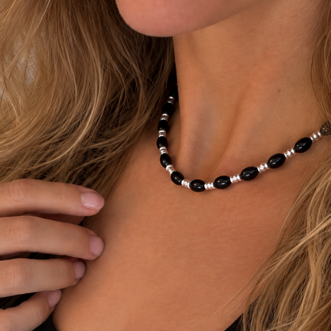 My Unique Style Juna Onyx ketting - 925 zilver