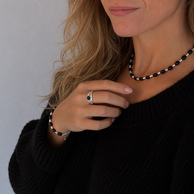 My Unique Style Juna Onyx ketting - 925 zilver