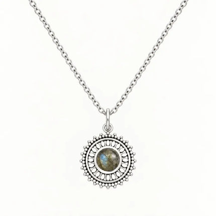 My Unique Style Ketting Flower Labradorite - 925 zilver