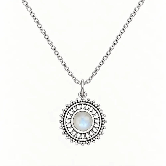 My Unique Style Ketting Flower Moonstone - 925 zilver