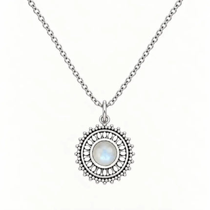 My Unique Style Ketting Flower Moonstone - 925 zilver