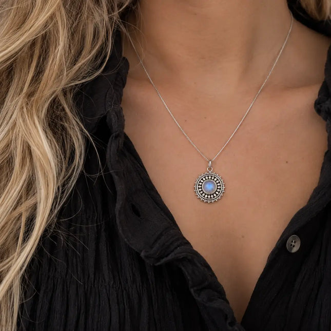 My Unique Style Ketting Flower Moonstone - 925 zilver