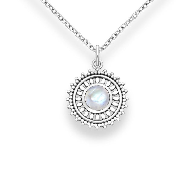 My Unique Style Ketting Flower Moonstone - 925 zilver