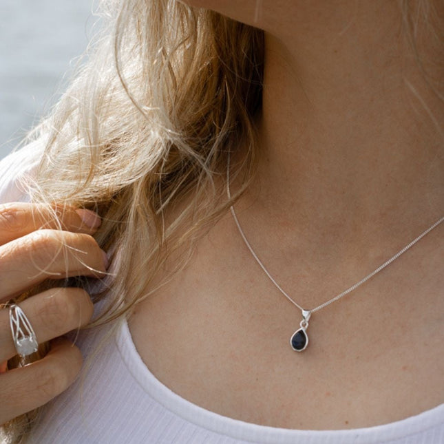 My Unique Style Ketting labradorite teardrop - 925 zilver