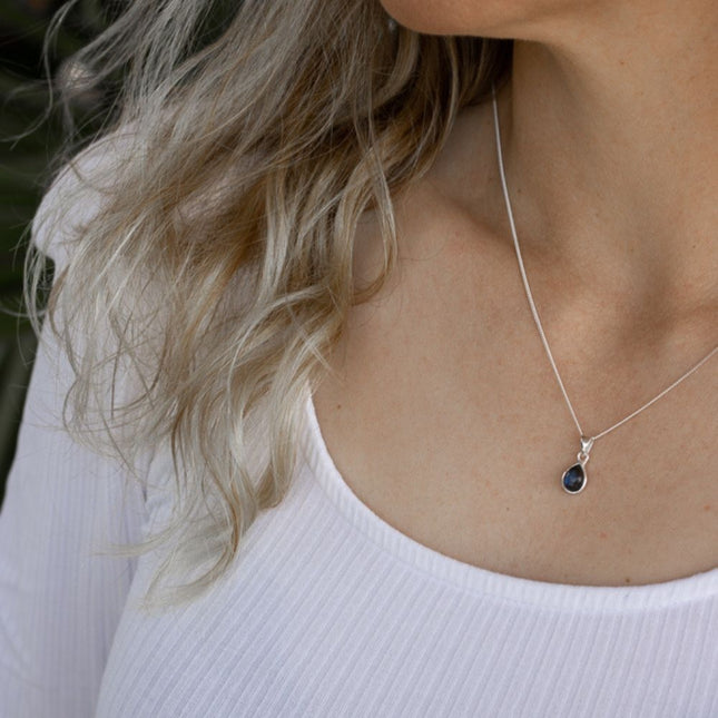 My Unique Style Ketting labradorite teardrop - 925 zilver