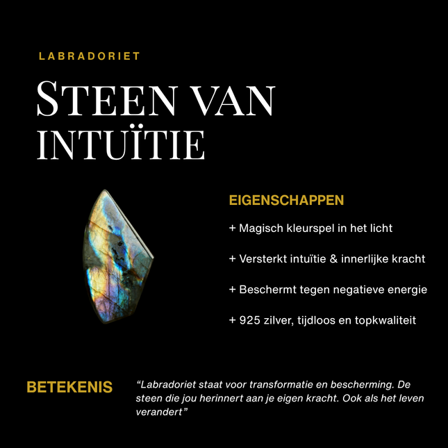 My Unique Style Ketting labradorite teardrop - 925 zilver
