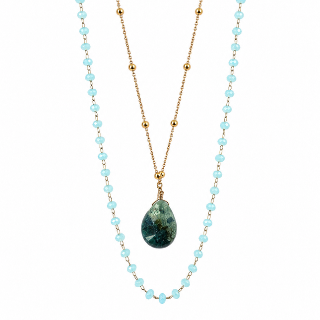 My Unique Style Ketting layered   gemstone goud