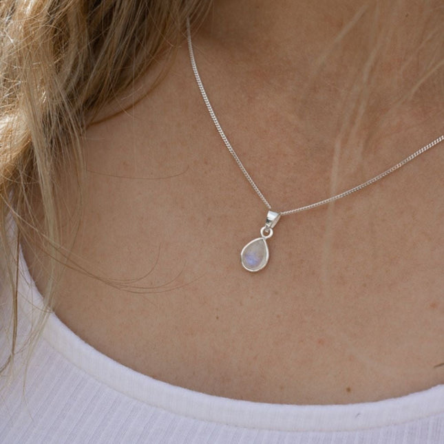 My Unique Style Ketting moonstone teardrop - 925 zilver