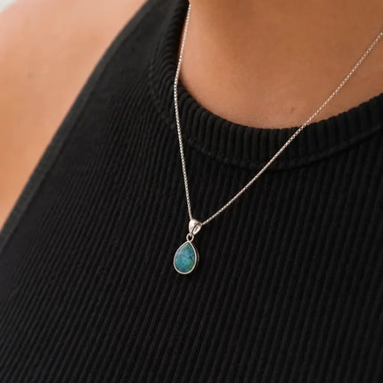 My Unique Style Ketting Turquoise Drop - 925 zilver