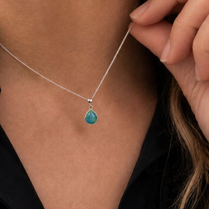 My Unique Style Ketting Turquoise Drop - 925 zilver
