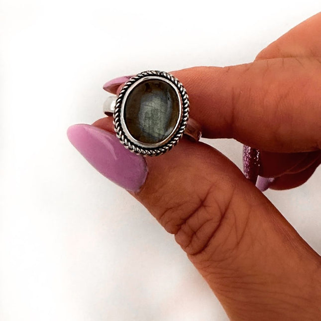My Unique Style Labradoriet ring Elysia - 925 zilver