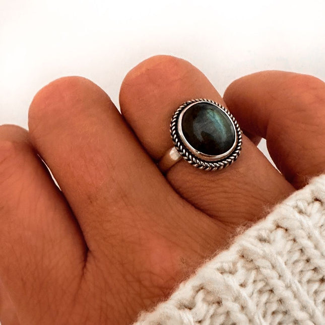 My Unique Style Labradoriet ring Elysia - 925 zilver