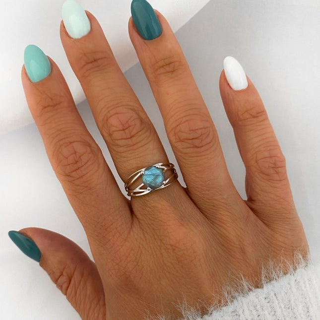 My Unique Style Labradorite ring Mila - 925 zilver