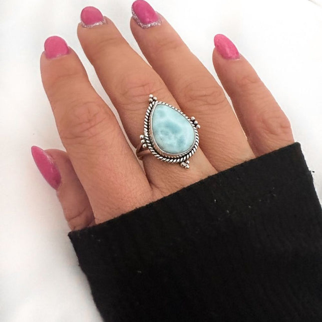 My Unique Style Larimar Drop ring - 925 zilver