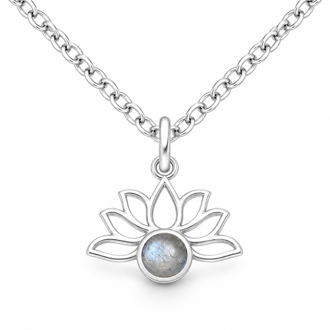 My Unique Style Lotus Labradoriet ketting - 925 zilver