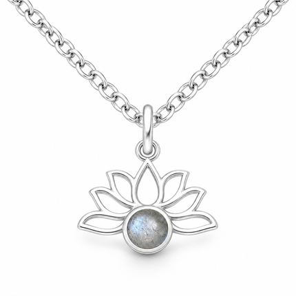 My Unique Style Lotus Labradoriet ketting - 925 zilver