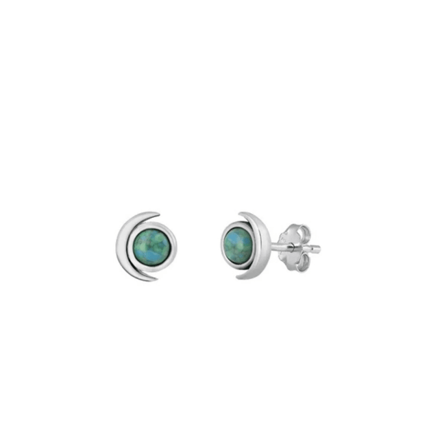 My Unique Style Luna Turquoise oorknopjes - 925 zilver