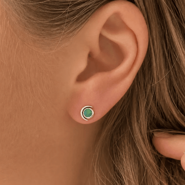 My Unique Style Luna Turquoise oorknopjes - 925 zilver