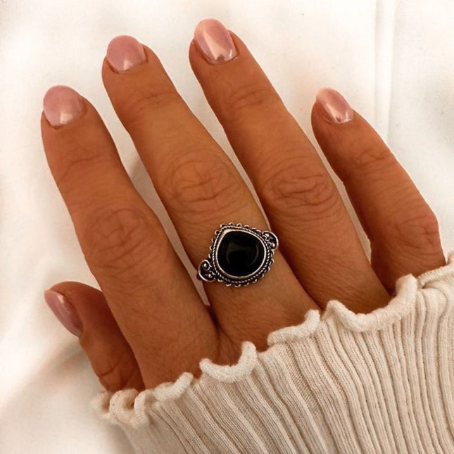 My Unique Style Lunar ring  Onyx - 925 zilver