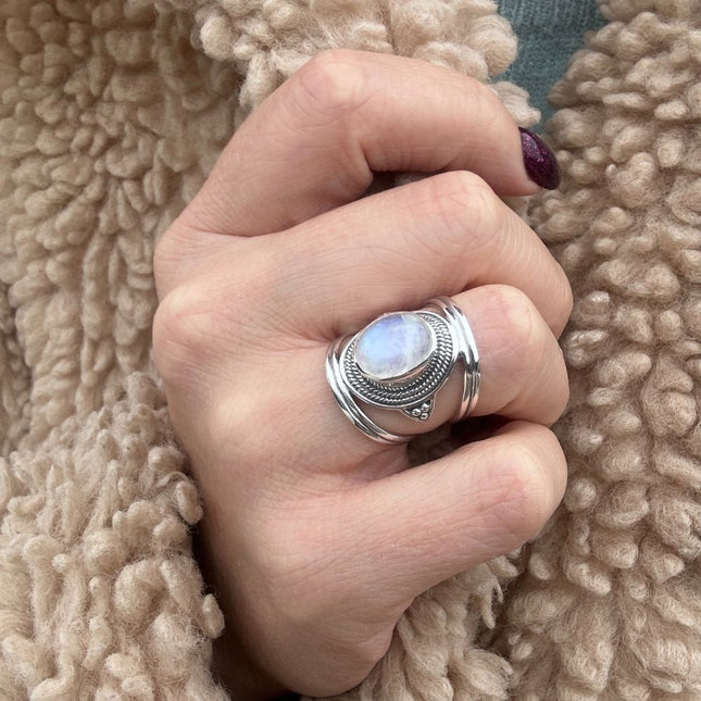 My Unique Style Maansteen ring Luna - 925 zilver