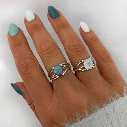 My Unique Style Maansteen ring Mila - 925 zilver