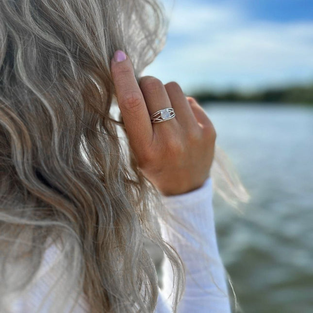 My Unique Style Maansteen ring Mila - 925 zilver
