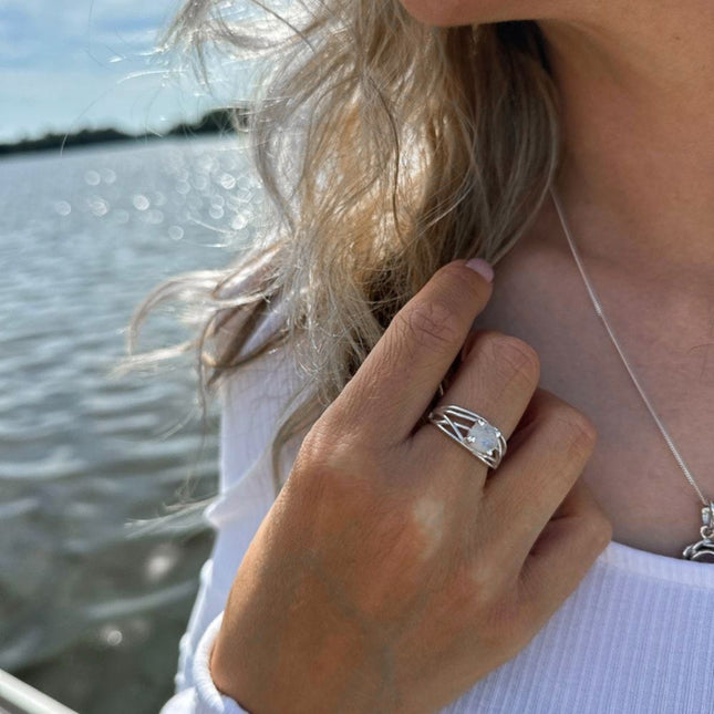 My Unique Style Maansteen ring Mila - 925 zilver