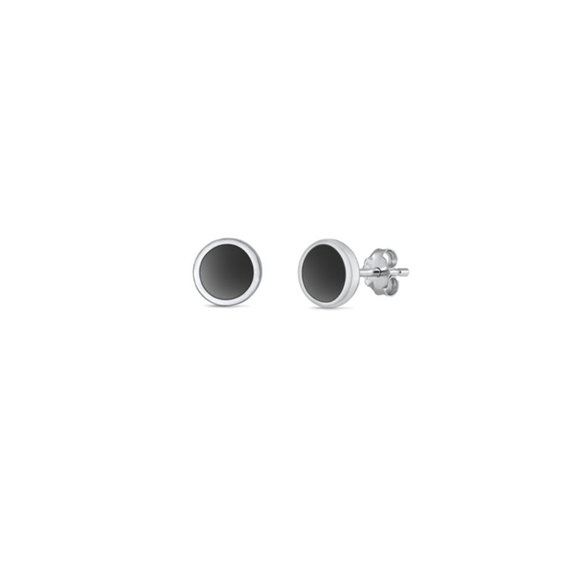 My Unique Style Mini oorknopjes Black Onyx - 925 zilver
