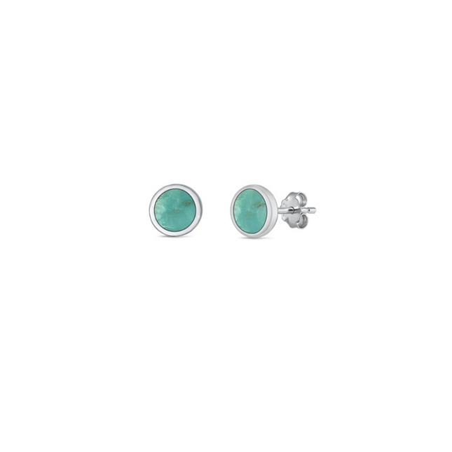 My Unique Style Mini oorknopjes Turquoise - 925 zilver