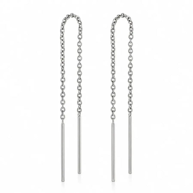 My Unique Style Minimal threader bar earrings