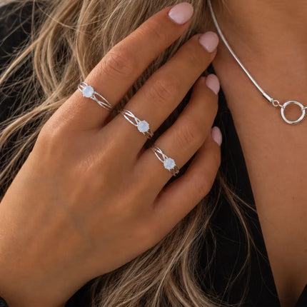My Unique Style Moonstone ring Nila - 925 zilver