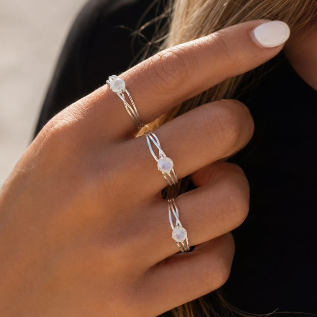 My Unique Style Moonstone ring Nila - 925 zilver
