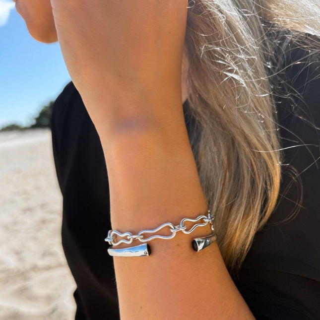 My Unique Style Onyx Bangle - 925 zilver