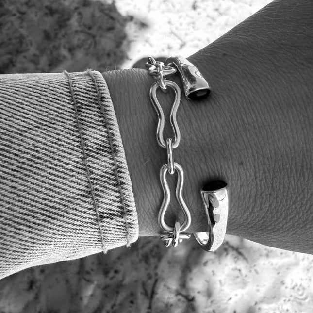 My Unique Style Onyx Bangle - 925 zilver