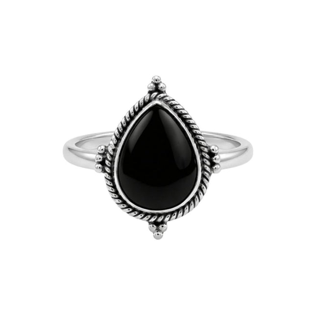 My Unique Style Onyx Drop ring - 925 zilver