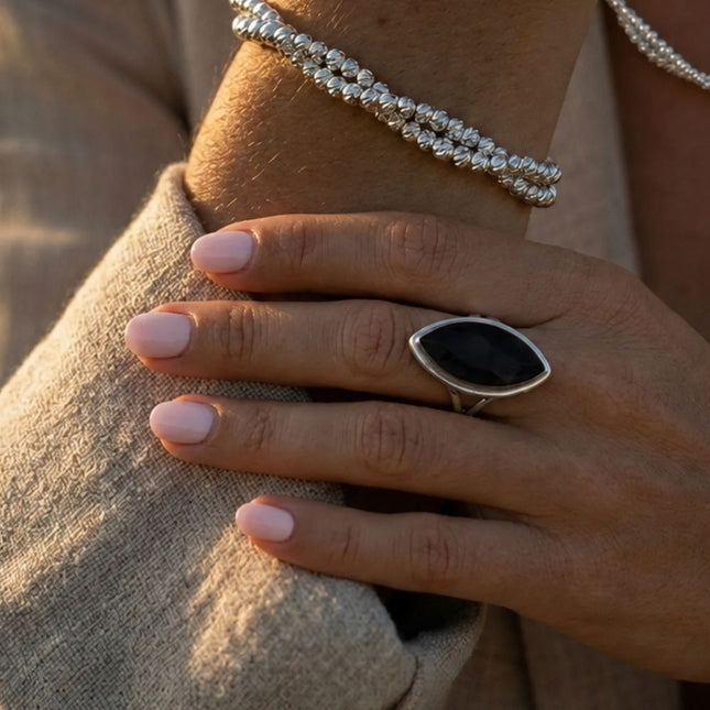 My Unique Style Onyx ring Zia - 925 zilver