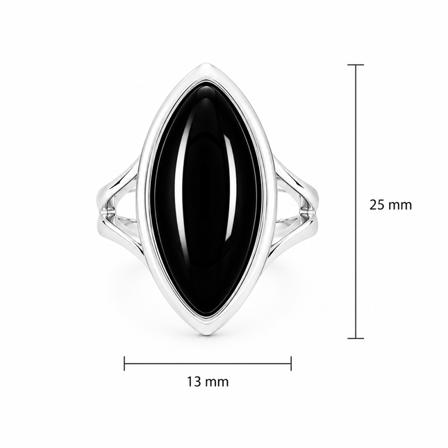 My Unique Style Onyx ring Zia - 925 zilver