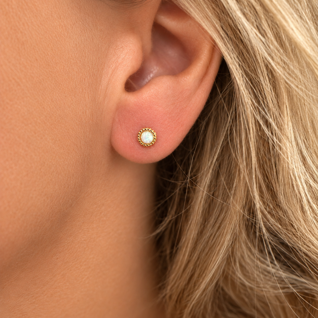 My Unique Style Oorknopjes Opal Skye - goldplated