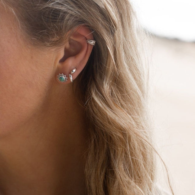 My Unique Style Oorknopjes Sun Turquoise - 925 zilver