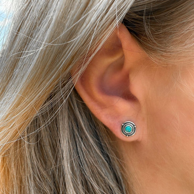 My Unique Style Oorknopjes Turquoise Glow - 925 zilver